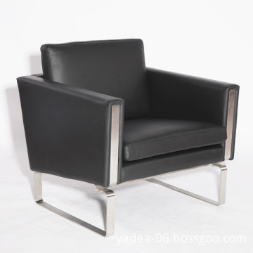 Danish modern leather armchair Hans J. Wenger CH101 armchair for sale